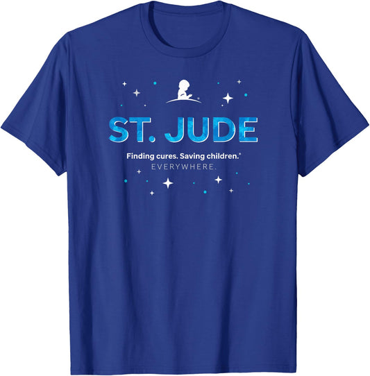 St. Jude "Finding Cures. Saving Children. EVERYWHERE" Space T-Shirt - T-Shirt | Royal