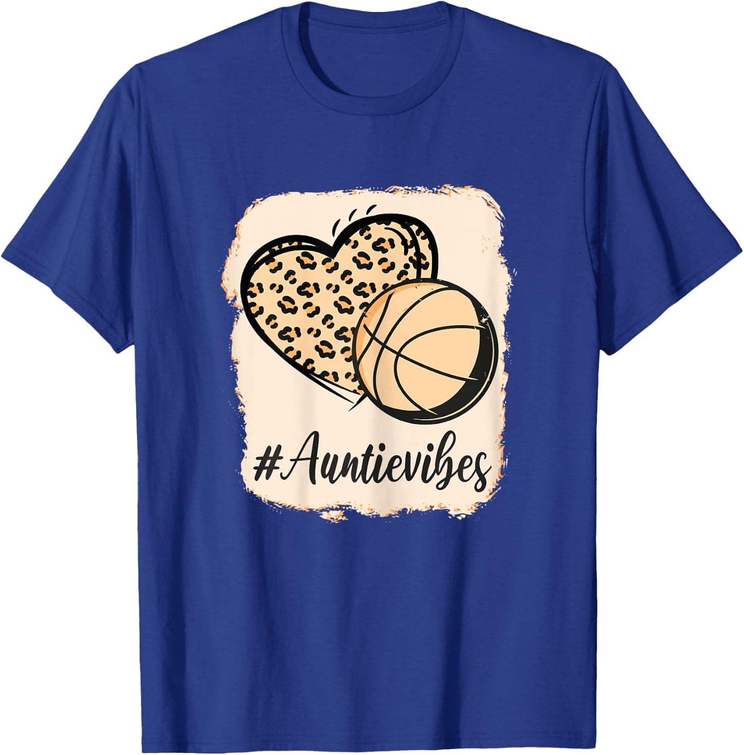 Bleached Basketball Vibes Auntie Messy Bun Love Ball Aunt T-Shirt - T-Shirt | Royal