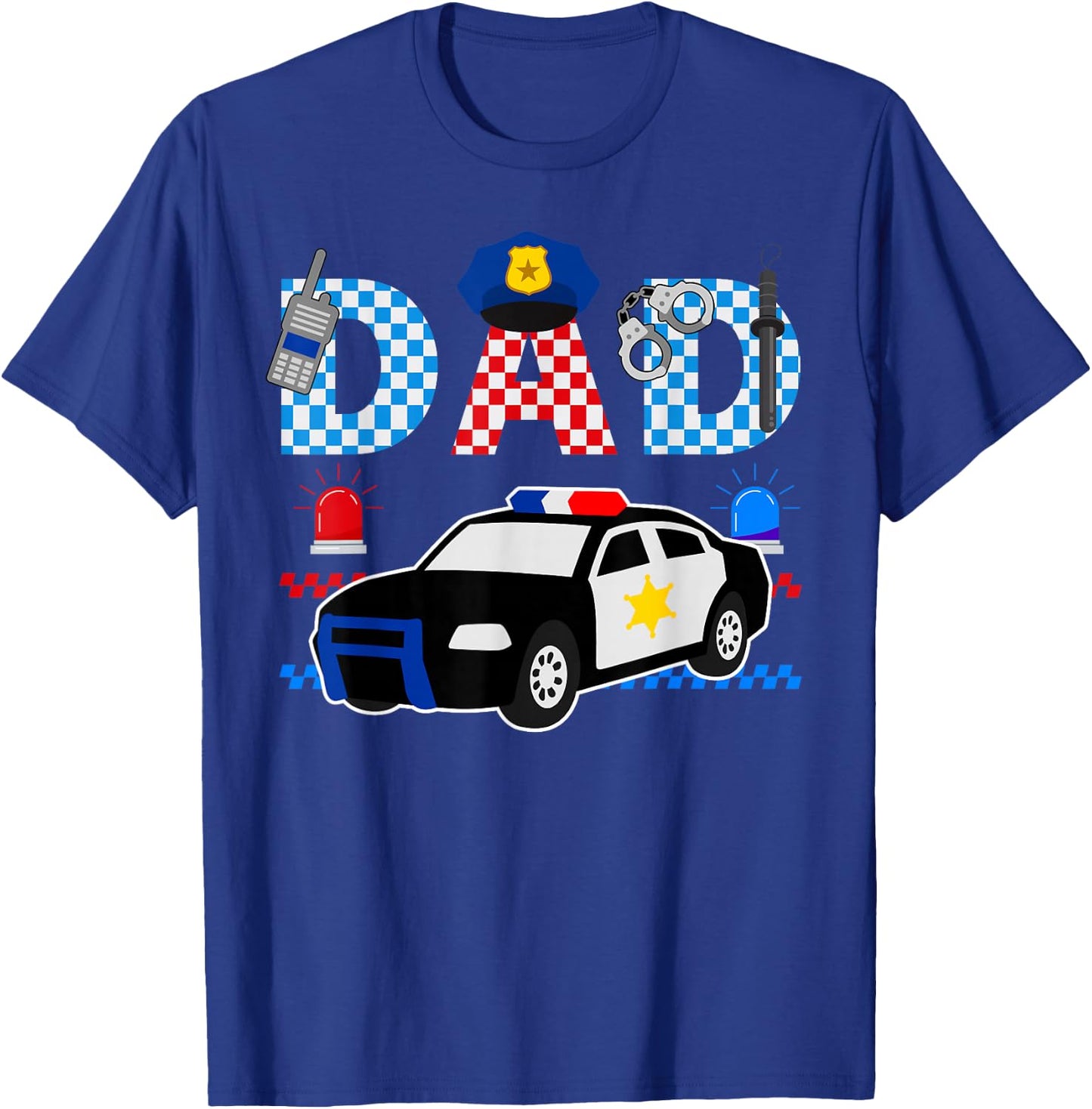 Cop Dad Police Themed Kids Birthday Officer Party Matching T-Shirt - T-Shirt | Royal