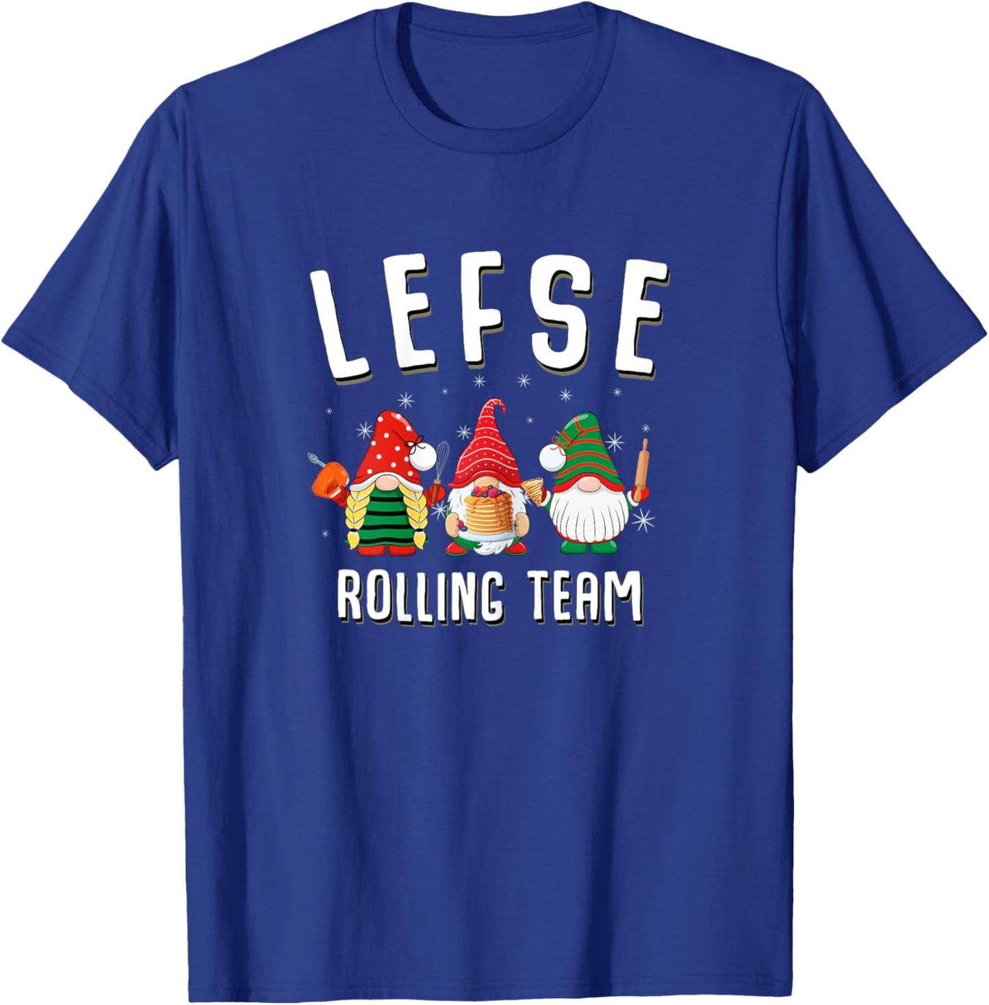Lefse Rolling Team Christmas Baking Gnomes T-Shirt - T-Shirt | Royal