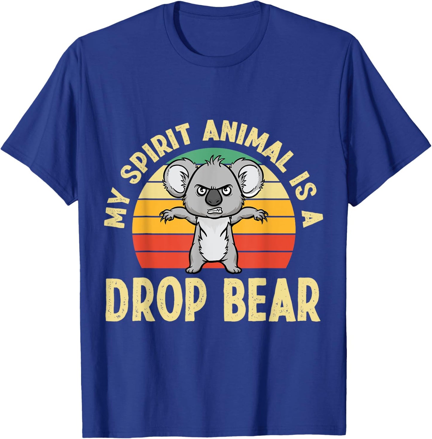 Australian Feral Koala, Spirit Animal Drop Bear T-Shirt - T-Shirt | Royal