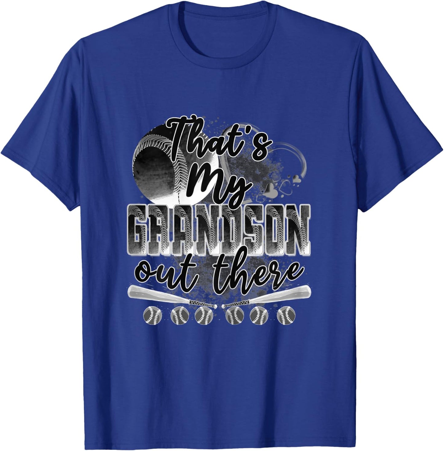 That's My Grandson Out There Gifts Women Baseball Grandma T-Shirt - T-Shirt | Royal
