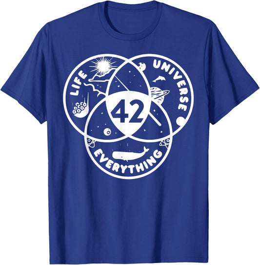 Life Universe Everything 42 Answer To Life T-Shirt - T-Shirt | Royal