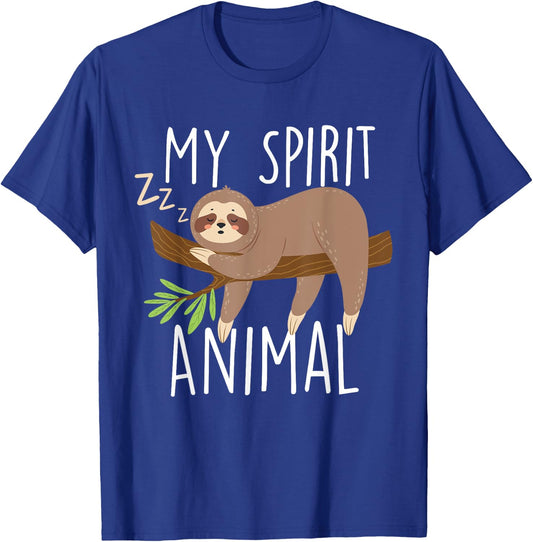 My Spirit Animal - Sleeping Sloth Zookeeper Environmentalist T-Shirt - T-Shirt | Royal