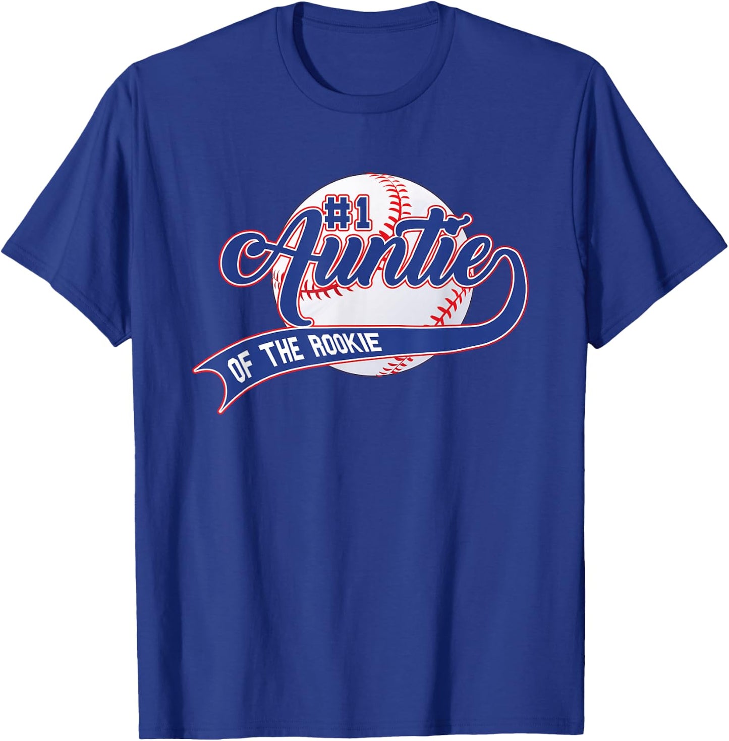 Auntie Of The Rookie 1st Birthday Baseball Family Rookie T-Shirt - T-Shirt | Royal