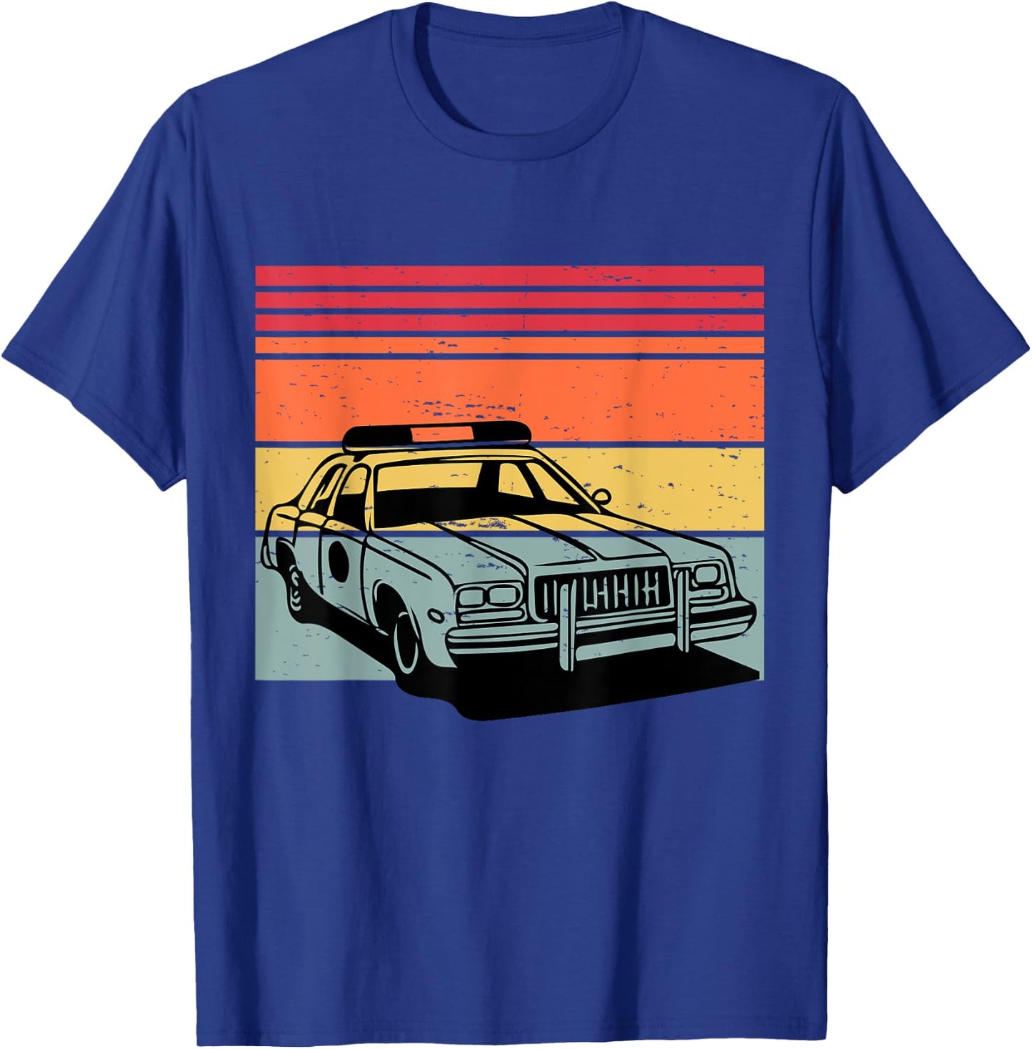 Police Car TV Cop Shows Vintage Retro 70s & 80's Sunset T-Shirt - T-Shirt | Royal