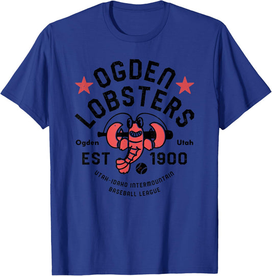 Ogden Lobsters Utah Vintage Defunct Baseball T-Shirt - T-Shirt | Royal