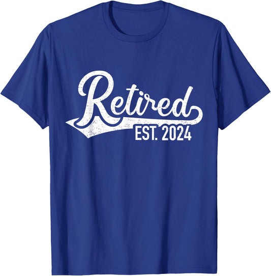 Retired 2024 for coworker retirement and pensioner T-Shirt - T-Shirt | Royal