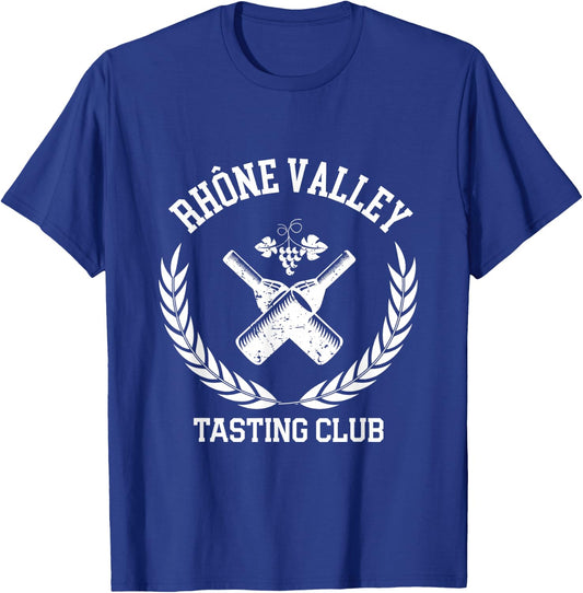 Preppy Varsity Aesthetic Rhone Valley Tasting Club wine T-Shirt - T-Shirt | Royal