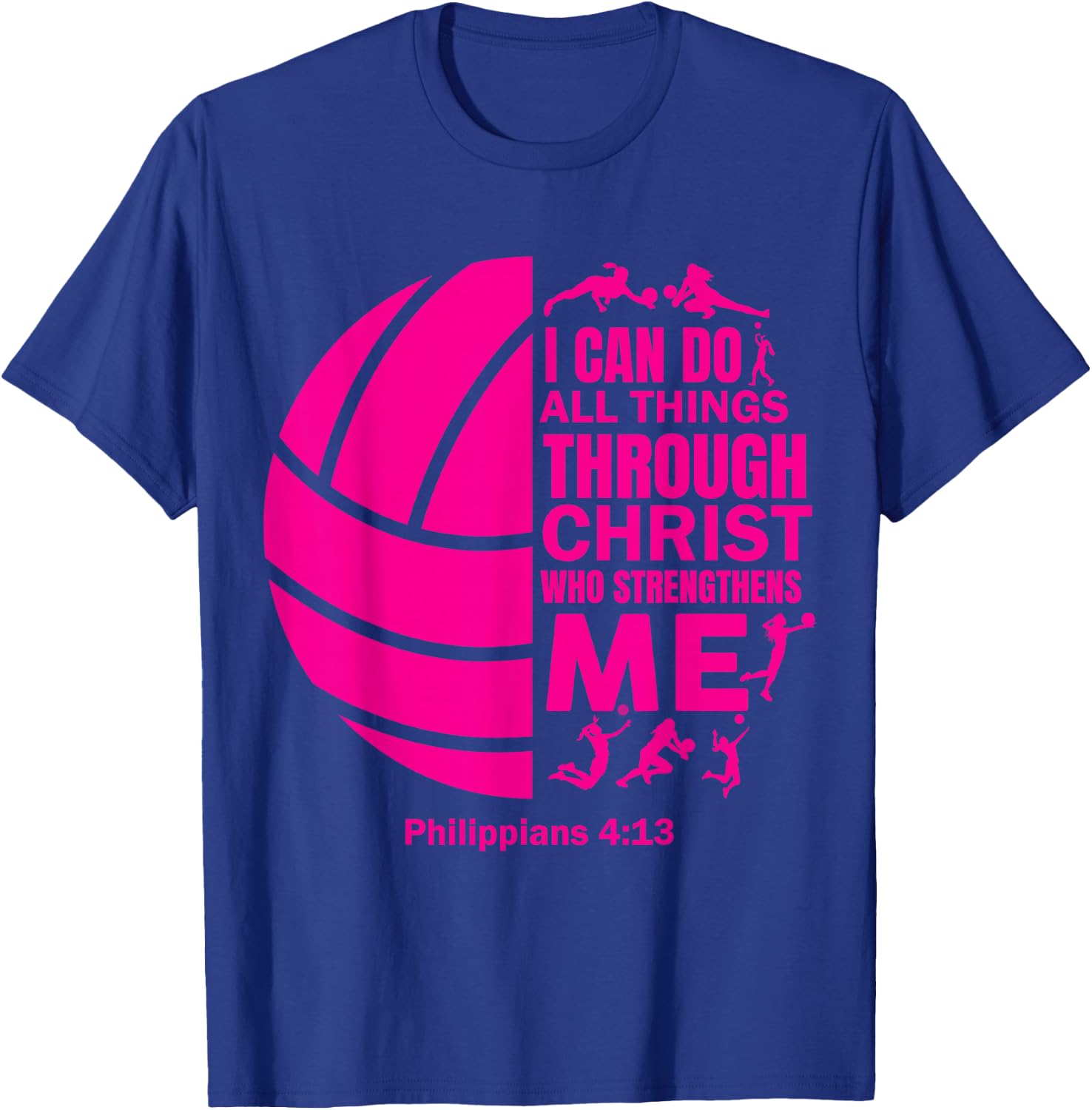 Women Volleyball-Shirt for Teen Girls Funny Christian Christ T-Shirt - T-Shirt | Royal