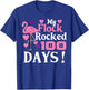 Happy 100th Day Of School My Flock Rocked 100 Days Flamingo T-Shirt - T-Shirt | Royal