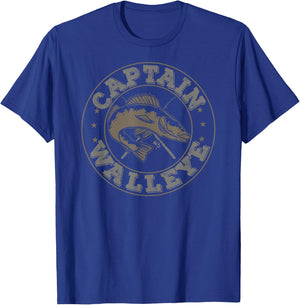 Funny Captain Walleye Fishing Joke for Fisherman T-Shirt - T-Shirt | Royal