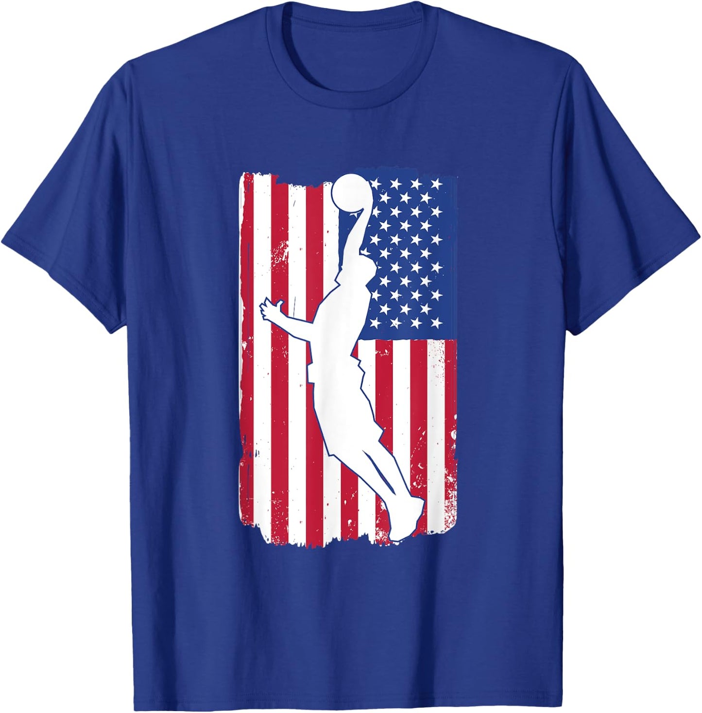 Basketball Player Basketball USA Team Coach American Flag T-Shirt - T-Shirt | Royal