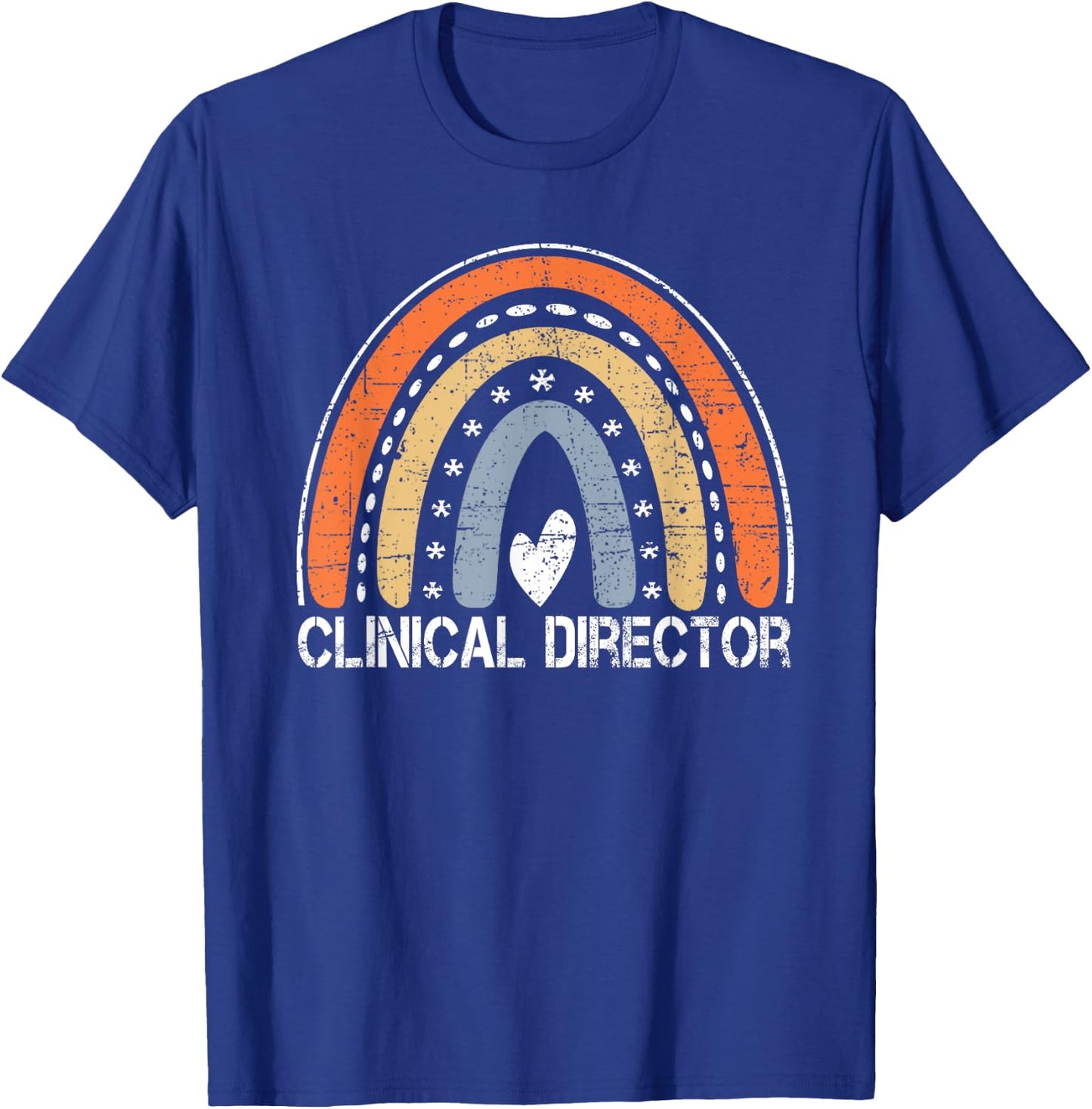 Funny Job Title Worker Vintage Rainbow Clinical Director T-Shirt - T-Shirt | Royal