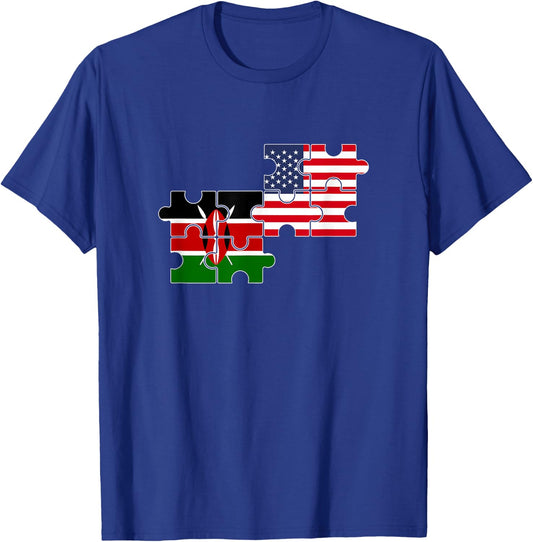 Kenya USA Flag American Kenyan T-Shirt - T-Shirt | Royal