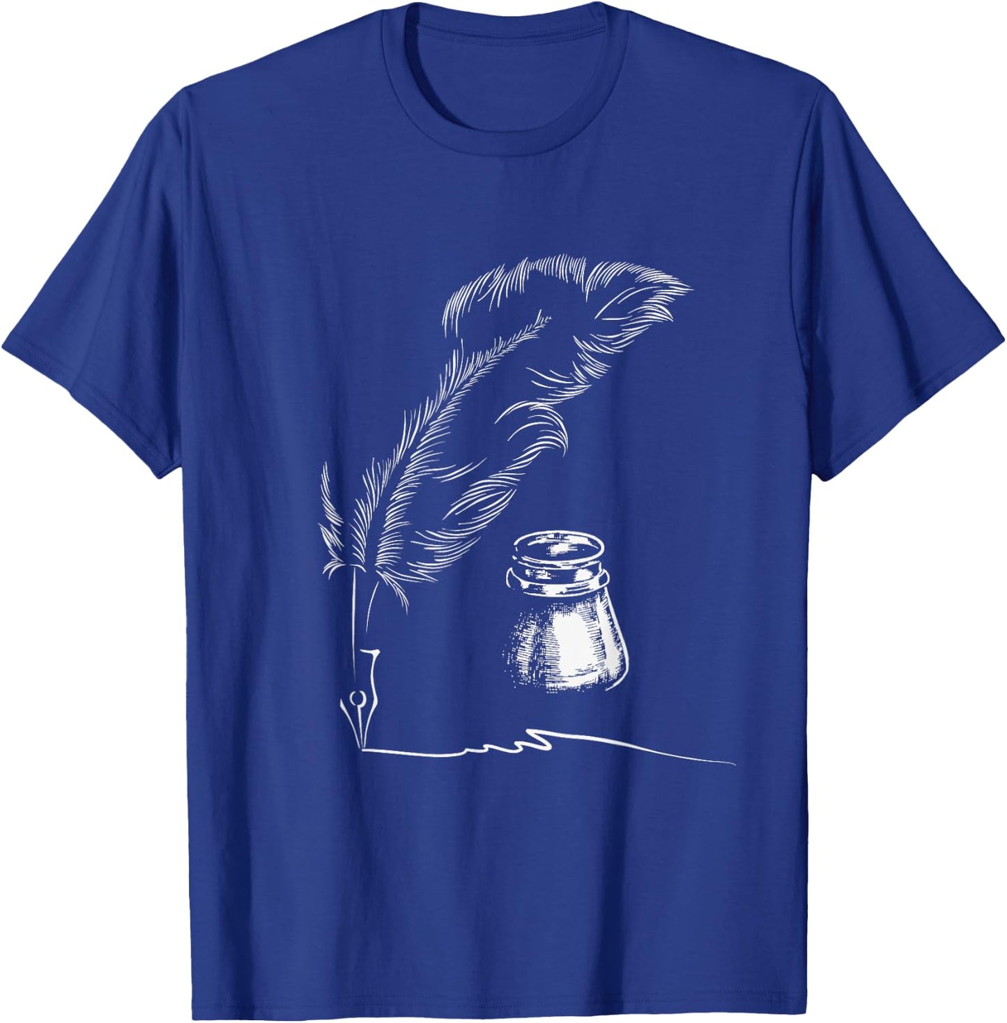 Feather Inkpot - Author Book Writer Novelist Poet Writing Small T-Shirt - T-Shirt | Royal