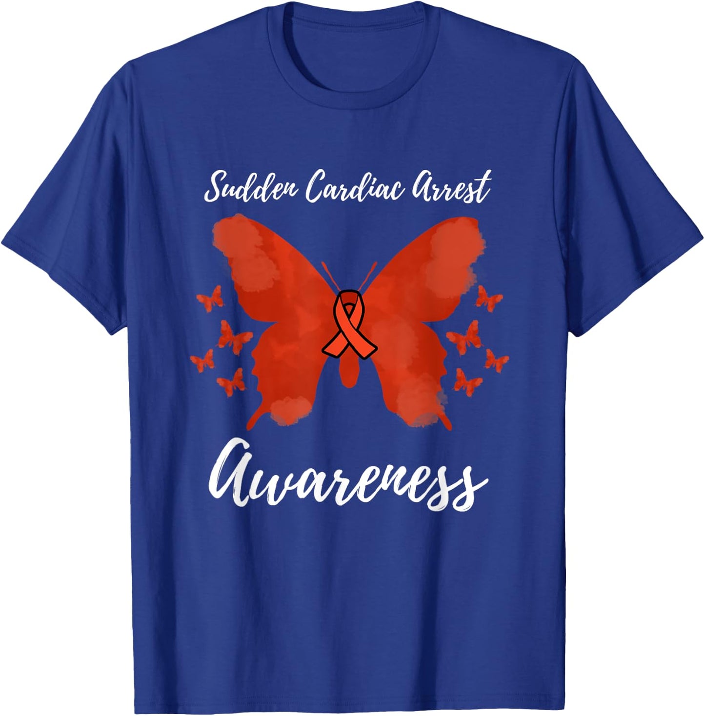 Red Ribbon SCA Sudden Cardiac Arrest Awareness T-Shirt - T-Shirt | Royal
