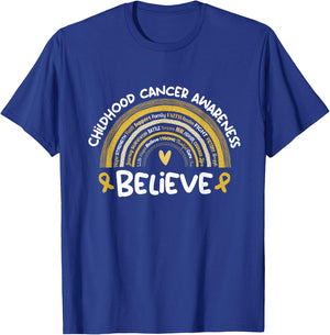 Believe | Childhood Cancer Awareness Month T-Shirt - T-Shirt | Royal