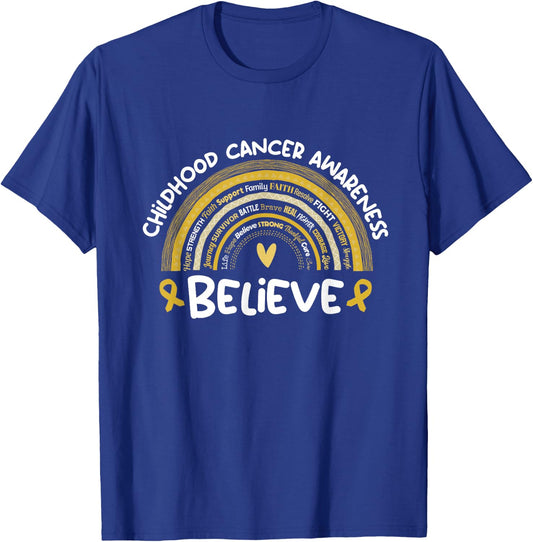 Believe | Childhood Cancer Awareness Month T-Shirt - T-Shirt | Royal