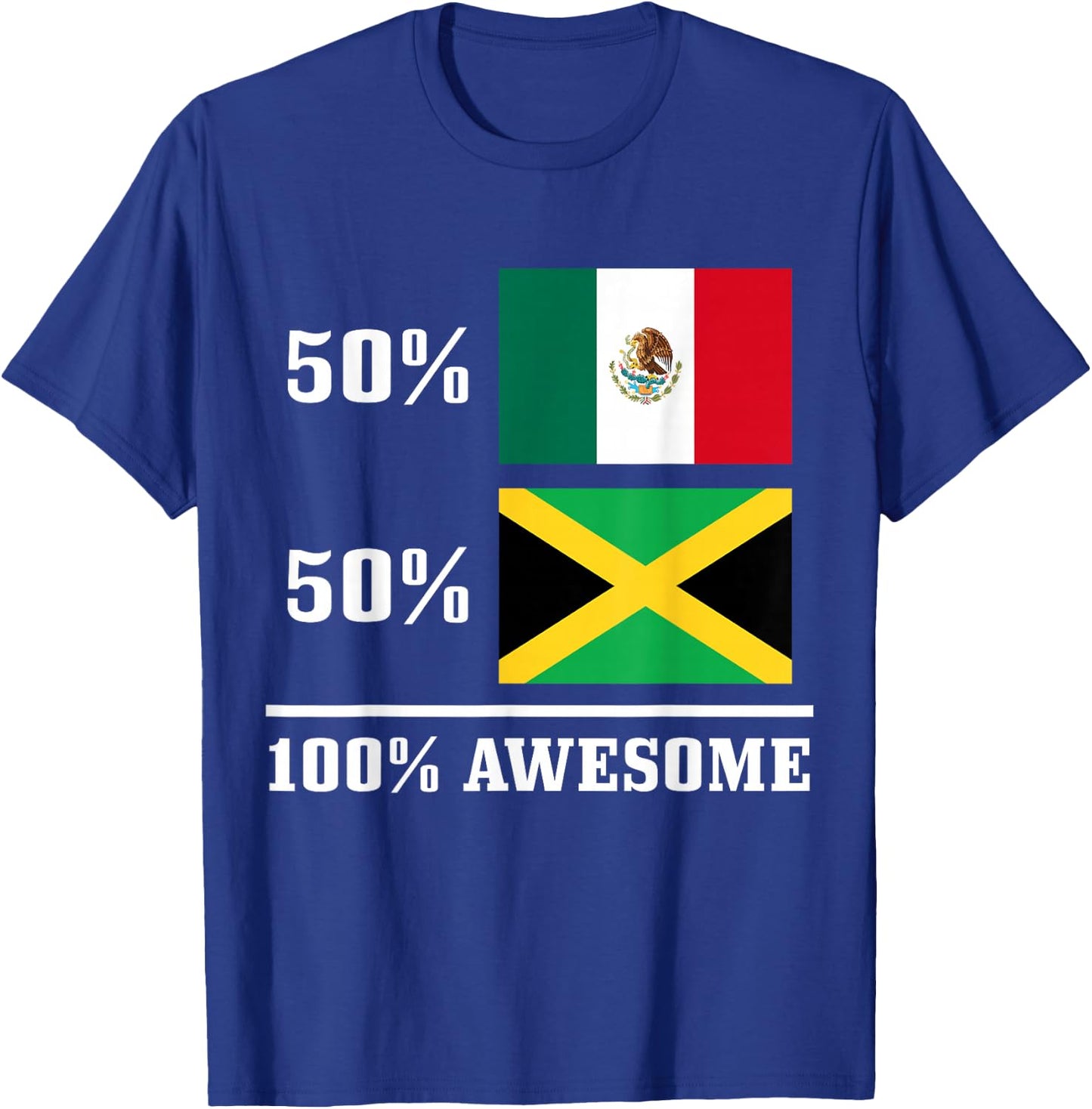 Mexico Jamaica Mexican Jamaican Flag Pride Funny T-Shirt - T-Shirt | Royal