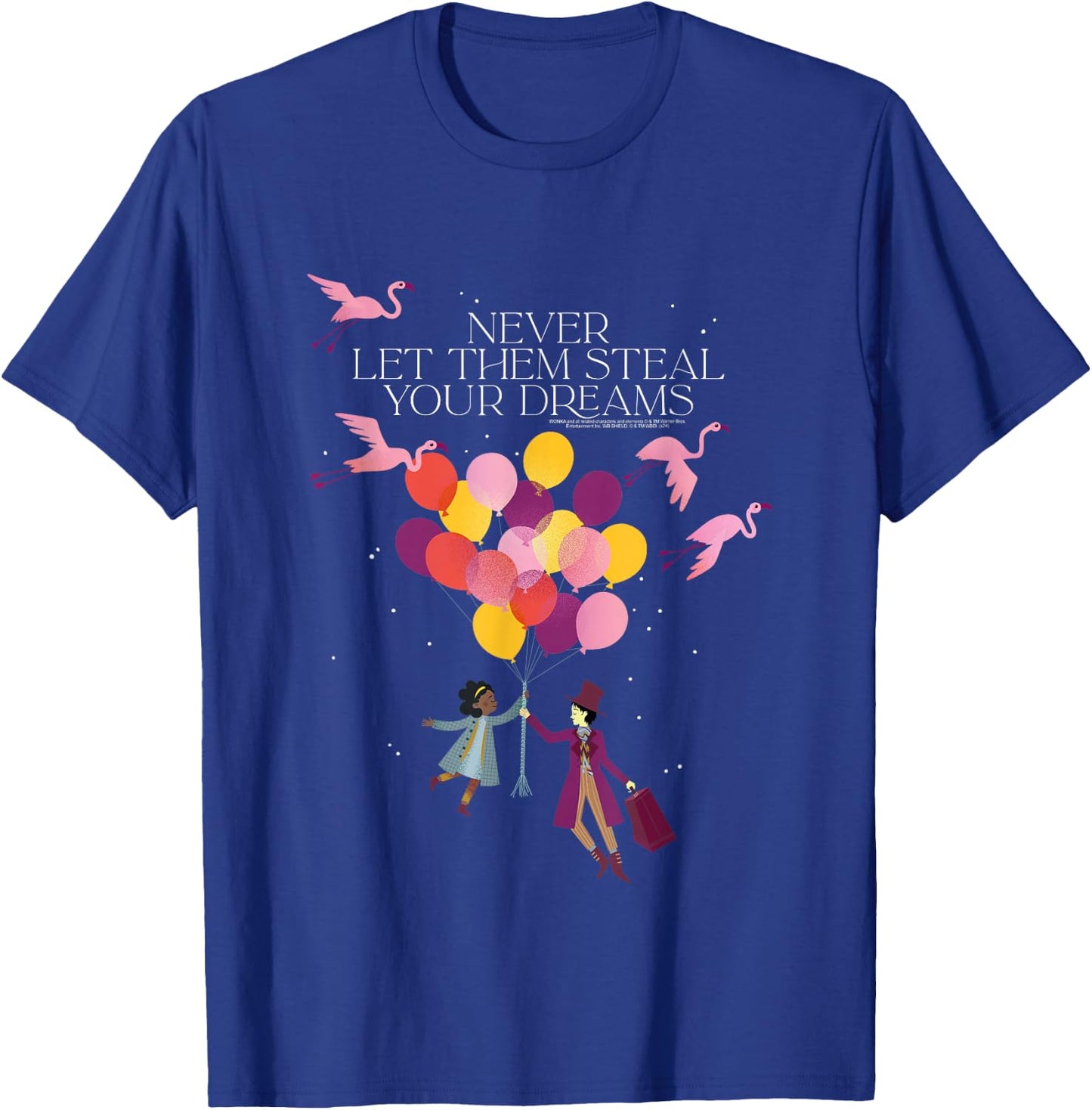 Wonka Movie Noodle and Wonka Balloon Silhouettes T-Shirt - T-Shirt | Royal