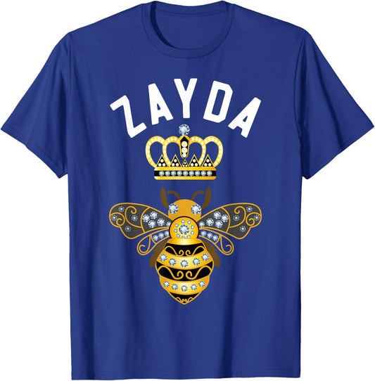 Zayda Name Zayda Birthday Gifts Queen Crown Bee Zayda T-Shirt - T-Shirt | Royal