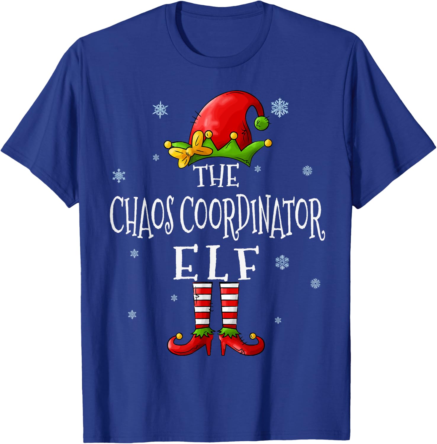 The Chaos Coordinator Elf Squad Funny Matching Christmas T-Shirt - T-Shirt | Royal