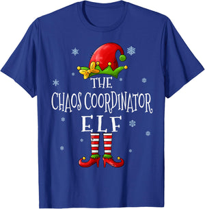 The Chaos Coordinator Elf Squad Funny Matching Christmas T-Shirt - T-Shirt | Royal