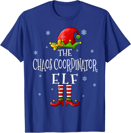 The Chaos Coordinator Elf Squad Funny Matching Christmas T-Shirt - T-Shirt | Royal