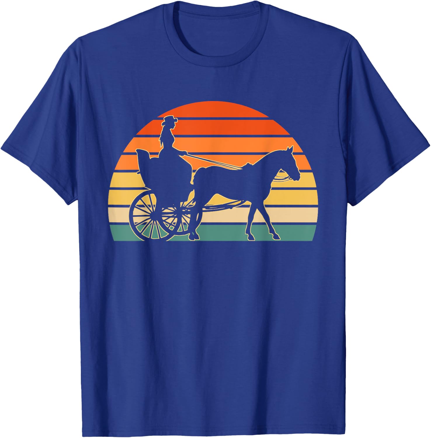 Horse Carriage Driving Women Horse Riding Cowgirl T-Shirt - T-Shirt | Royal