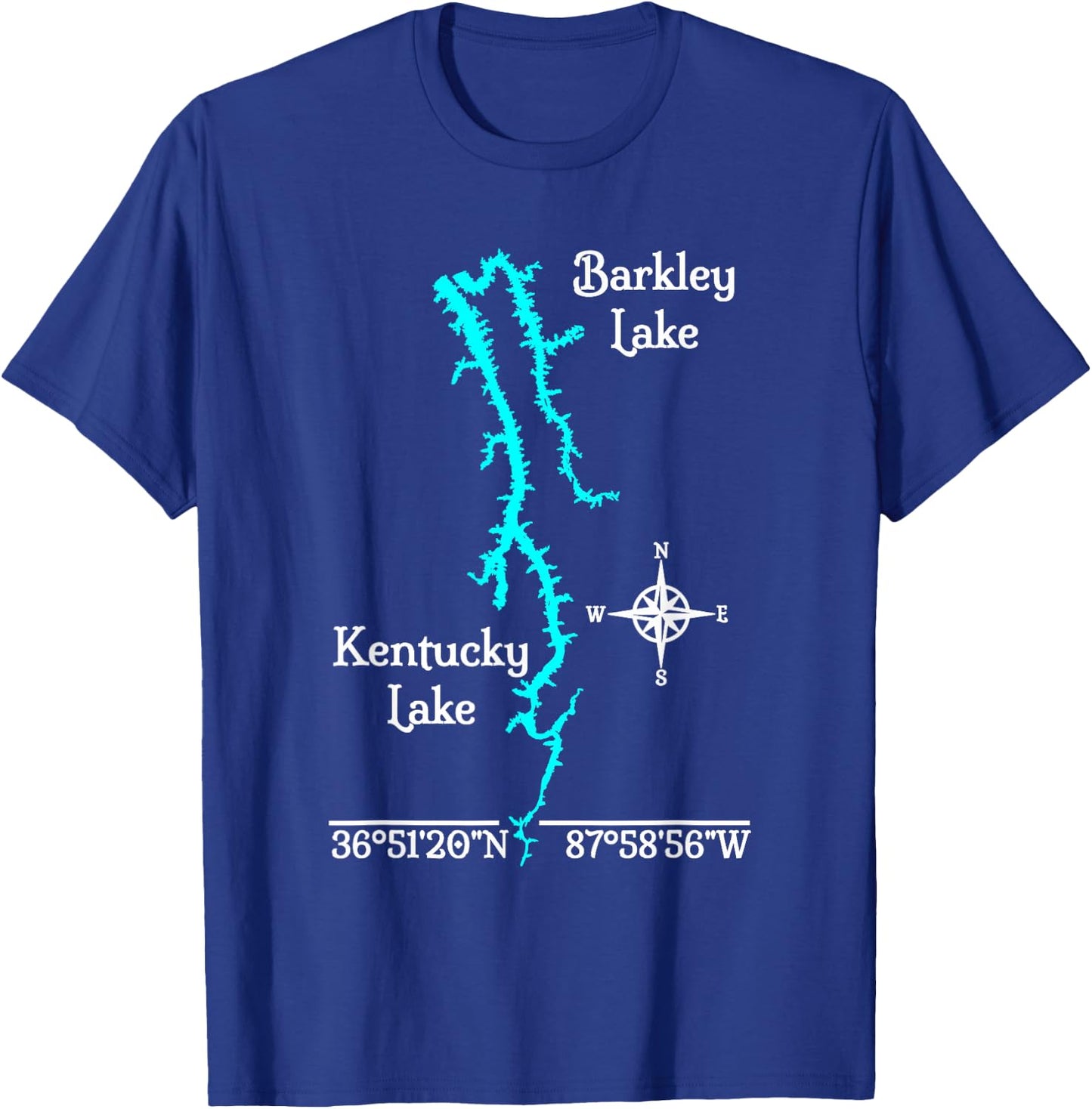 Kentucky & Barkley Lake, Kentucky & Tennessee T-Shirt - T-Shirt | Royal