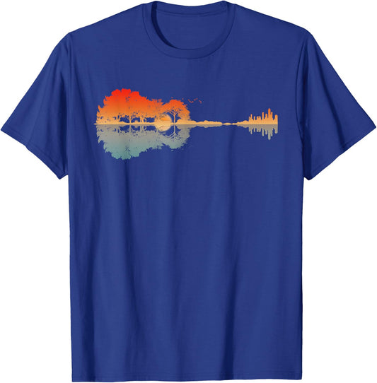Vintage Guitar Forest Music Guitar Lover Guitarist Men Women T-Shirt - T-Shirt | Royal