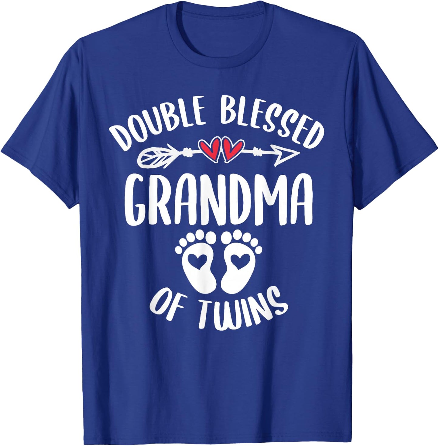 Double Blessed Grandma Of Twins - Funny Twin Grandmother T-Shirt - T-Shirt | Royal