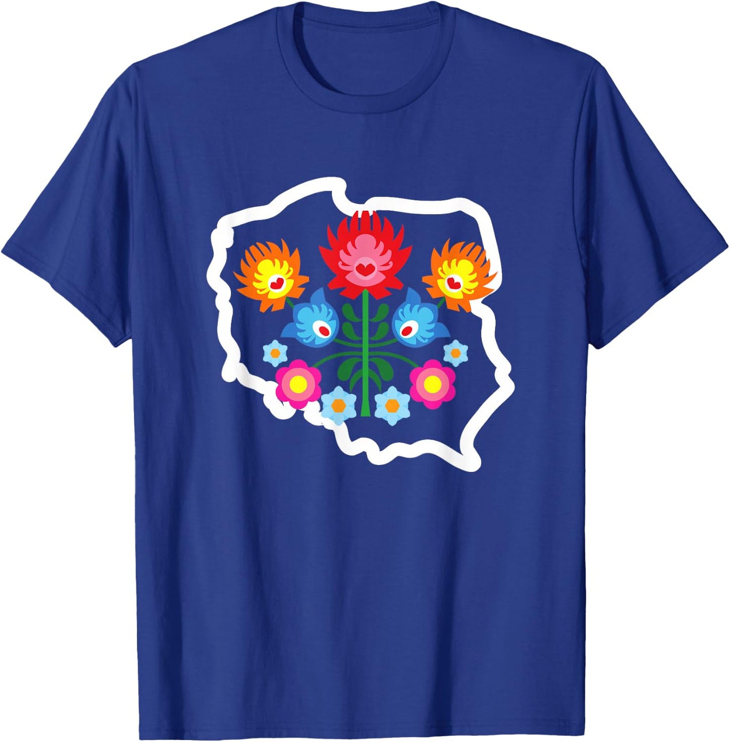 Polish Folk Flower Art Poland Polska Polish Pride Souvenir T-Shirt - T-Shirt | Royal