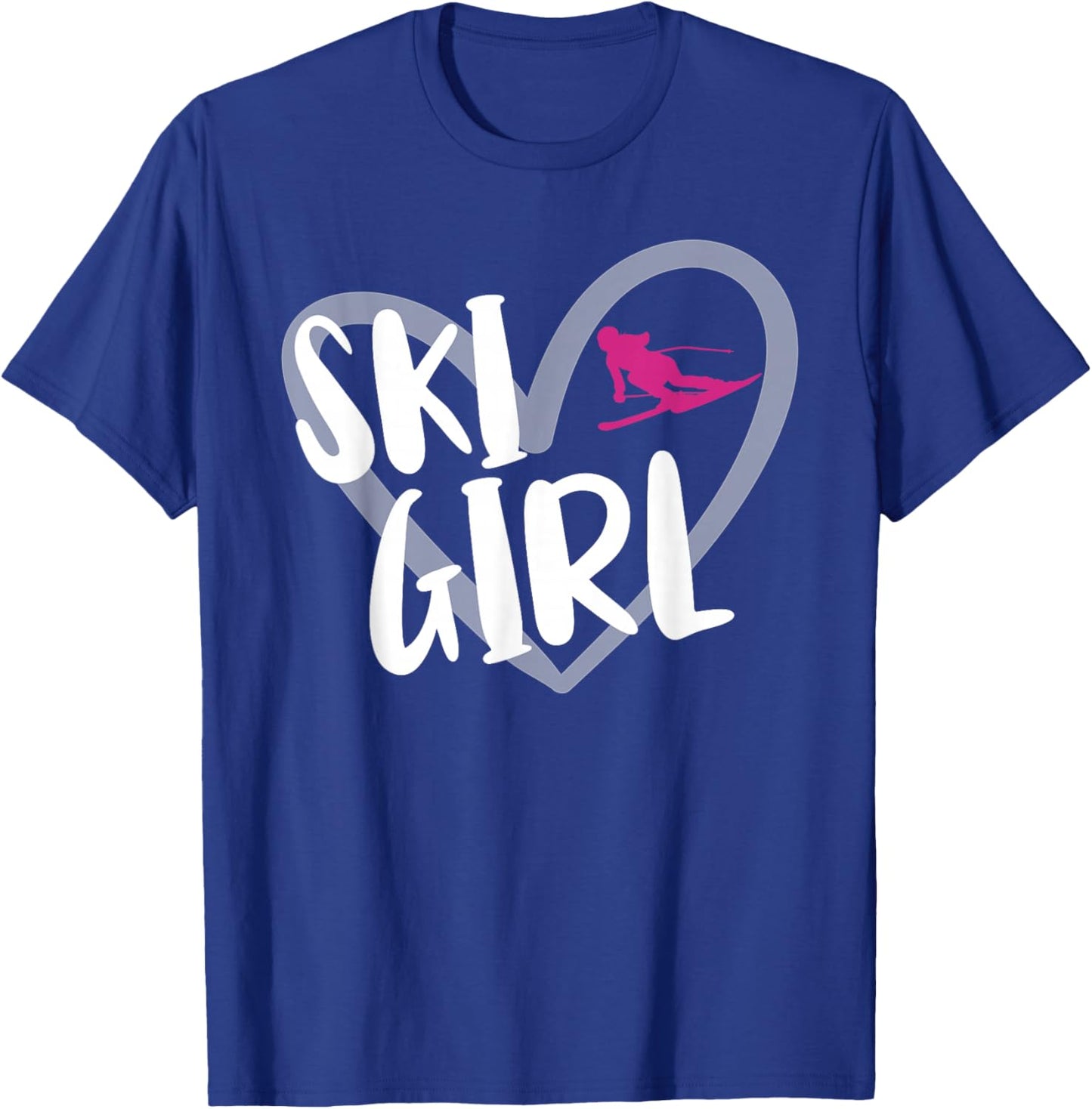 Ski Girl Heart Funny Skiing For Skiers T-Shirt - T-Shirt | Royal