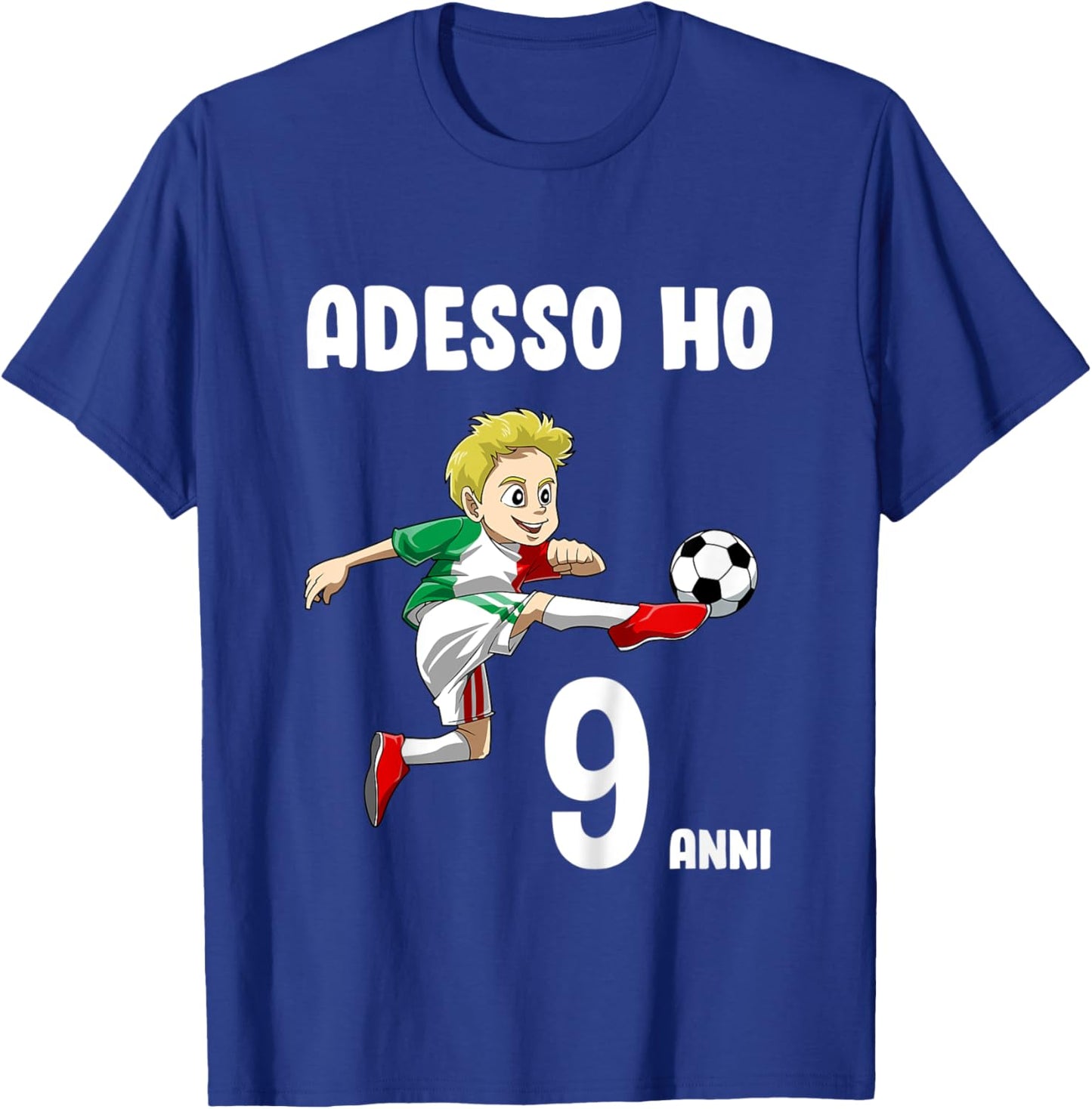 Kids 9 Birthday Football Italy Boys - Gift of 9 Years T-Shirt - T-Shirt | Royal