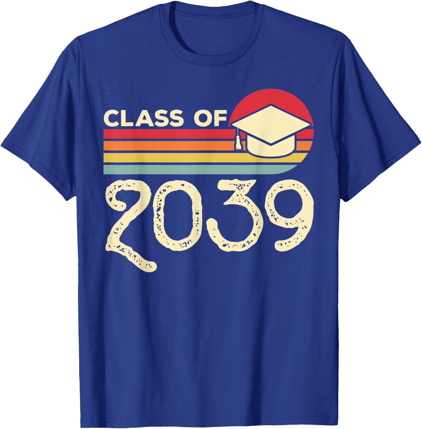 Class of 2039 Grow With Me Vintage Pre-K First Day of School T-Shirt - T-Shirt | Royal