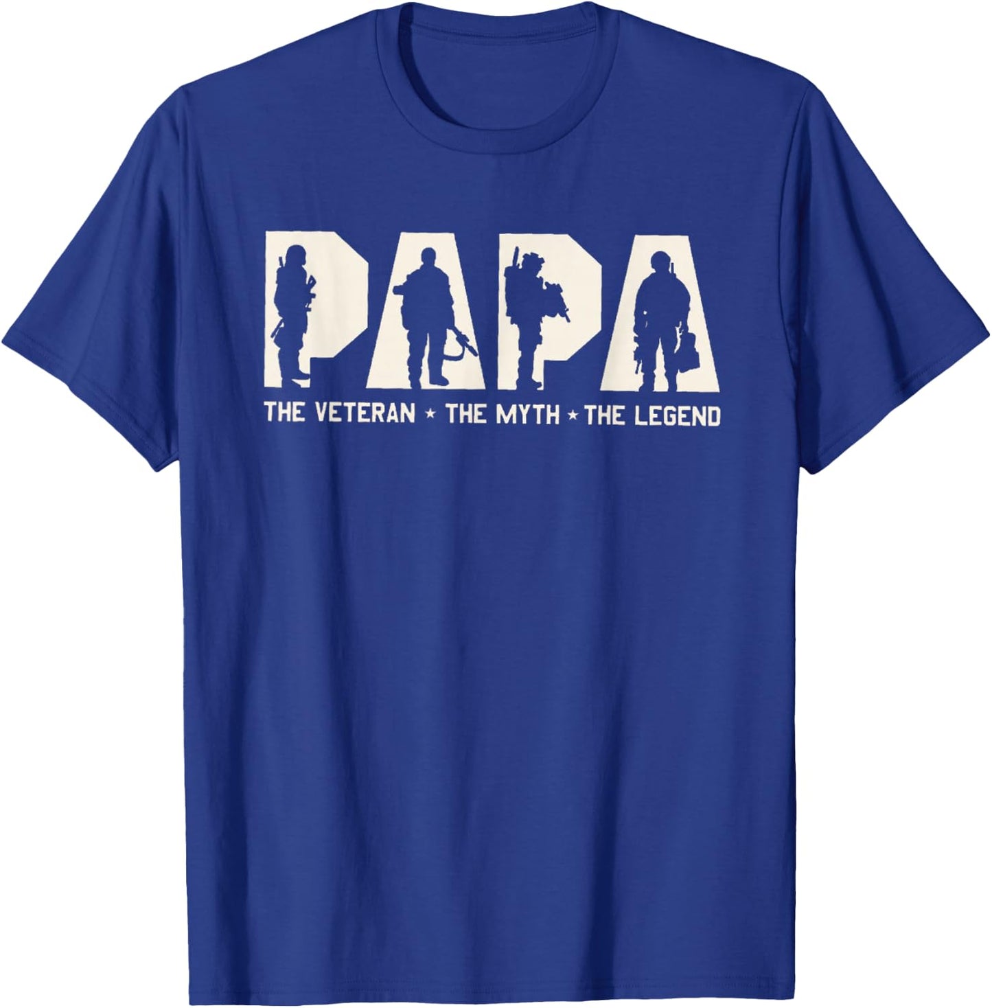 Papa Veteran The Myth The Legend Father's Day Grandpa T-Shirt - T-Shirt | Royal