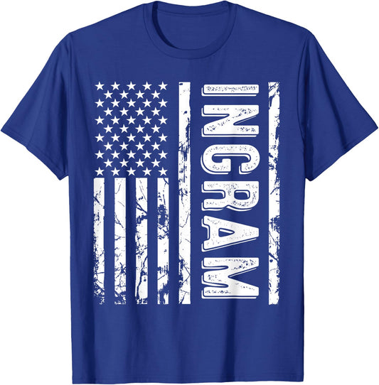 Ingram Last Name Funny Surname Team Ingram Family Reunion T-Shirt - T-Shirt | Royal