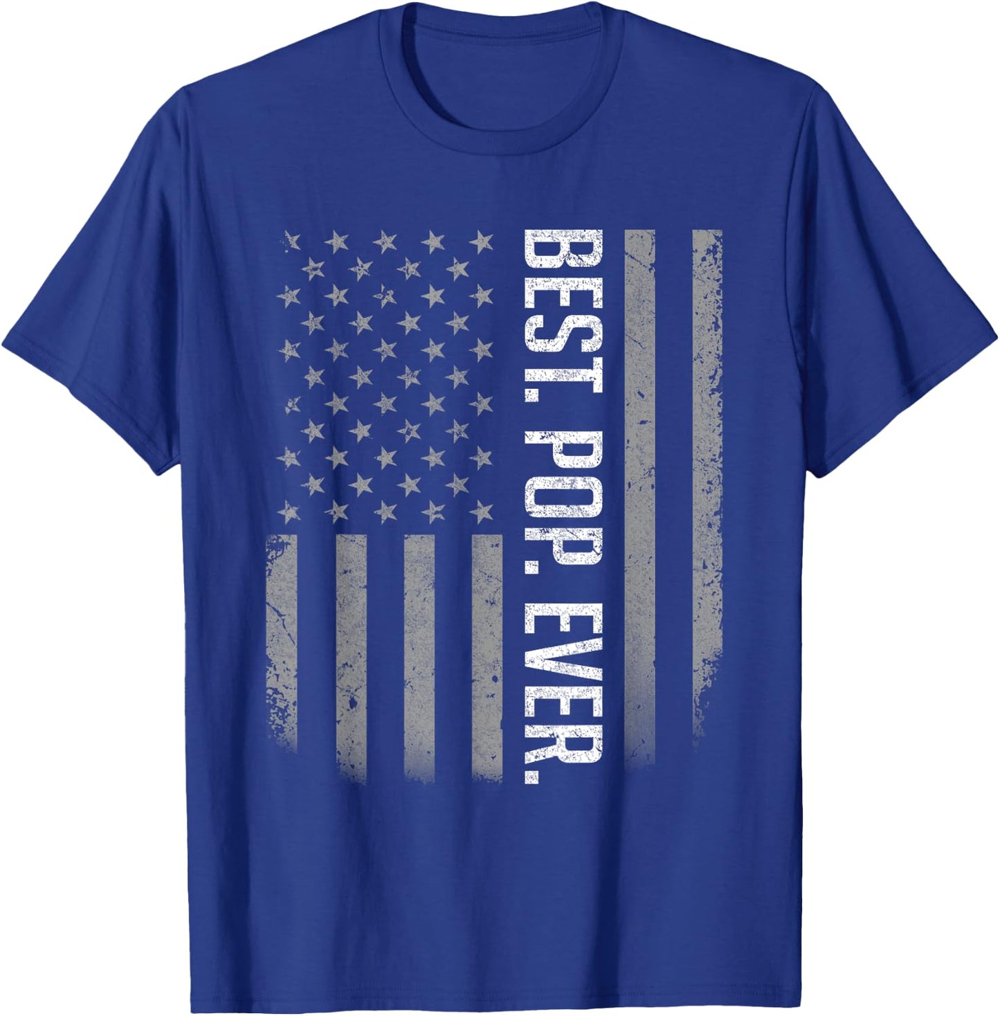 Best Pop Ever Father's Day Vintage Distressed American Flag Men T-Shirt - T-Shirt | Royal