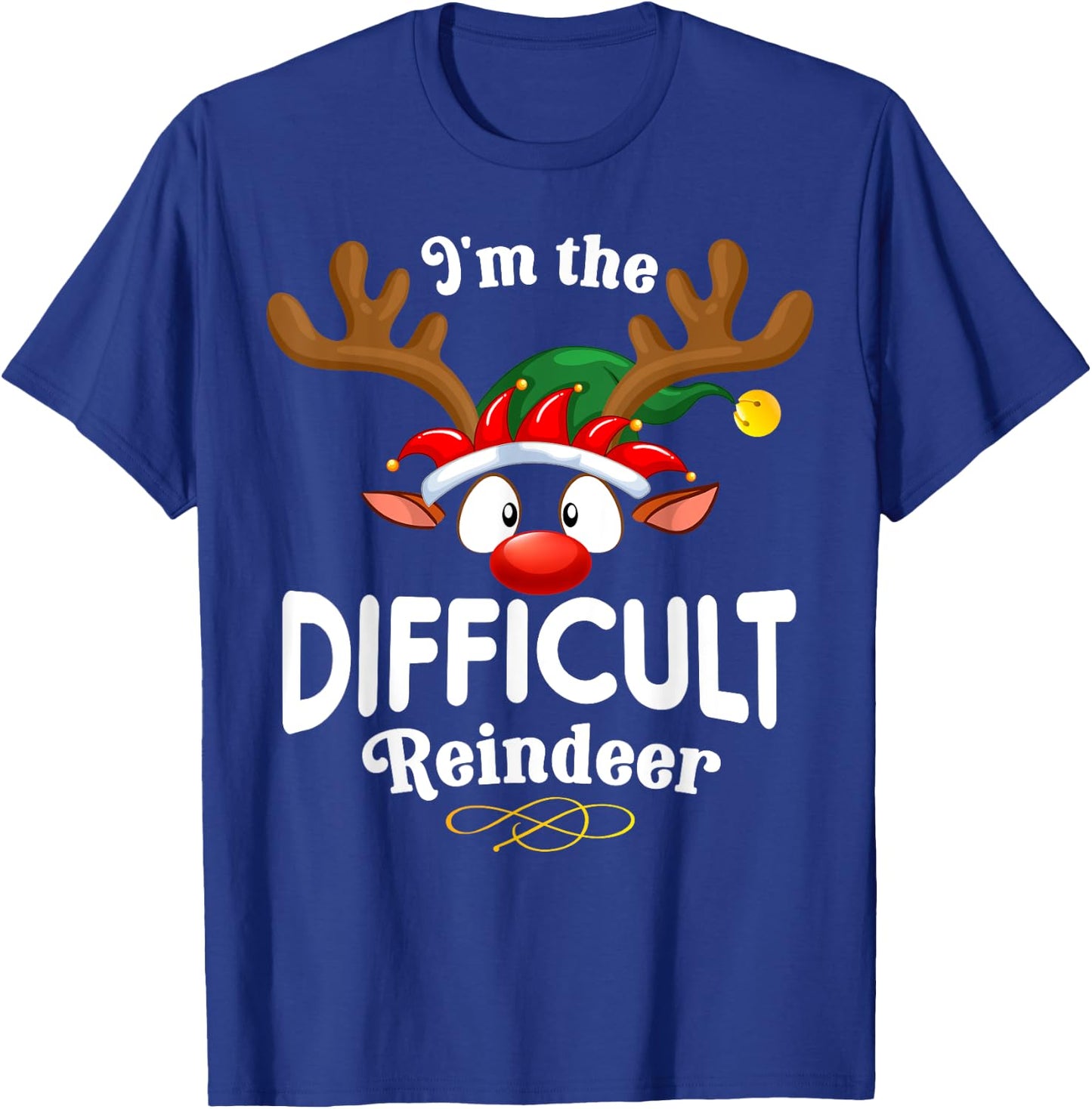 99 Gifts Christmas Family Matching Reindeer Outfit - Difficult XMas Reindeer Matching - -Adults - Black - Small - Short Sleeve - Cotton 65%, Polyester 35% T-Shirt - T-Shirt | Royal