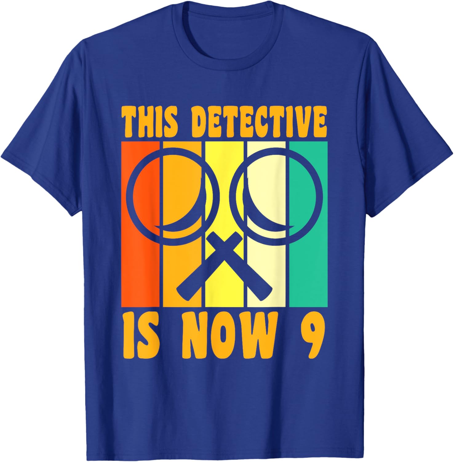 Happy 9 Birthday 9 Year Old Vintage Detective 9 Birthday T-Shirt - T-Shirt | Royal