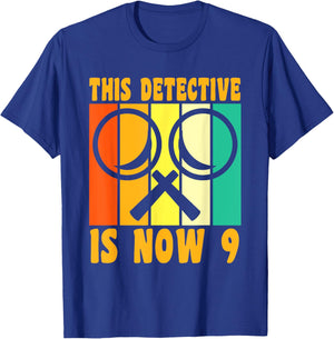 Happy 9 Birthday 9 Year Old Vintage Detective 9 Birthday T-Shirt - T-Shirt | Royal