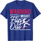 Warning I Might Flip Out Funny Gymnast Gymnastics Pun Outfit T-Shirt - T-Shirt | Royal
