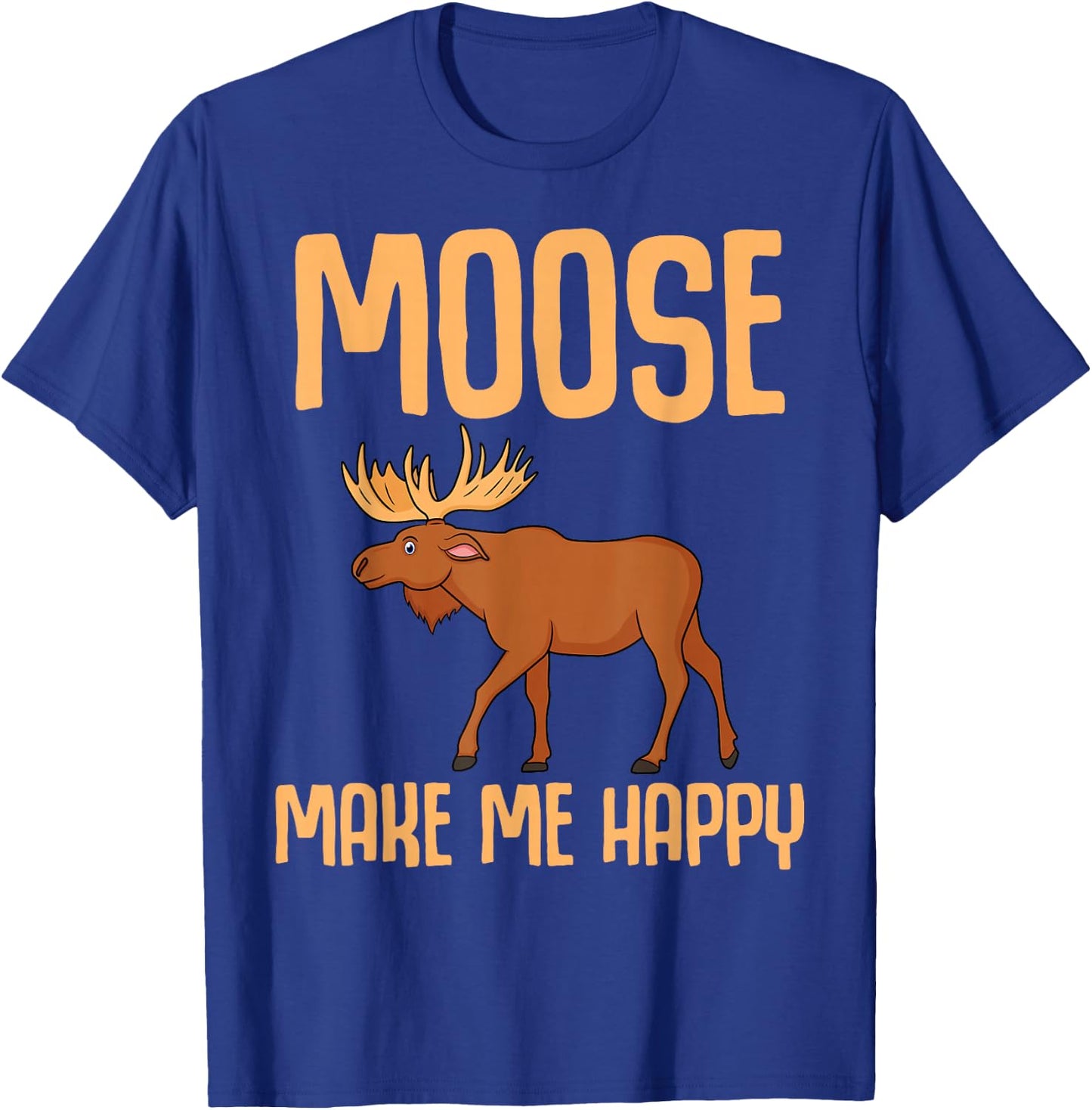 Funny Moose For Kids Boys Girls Antler Fallow Deer Animal T-Shirt - T-Shirt | Royal