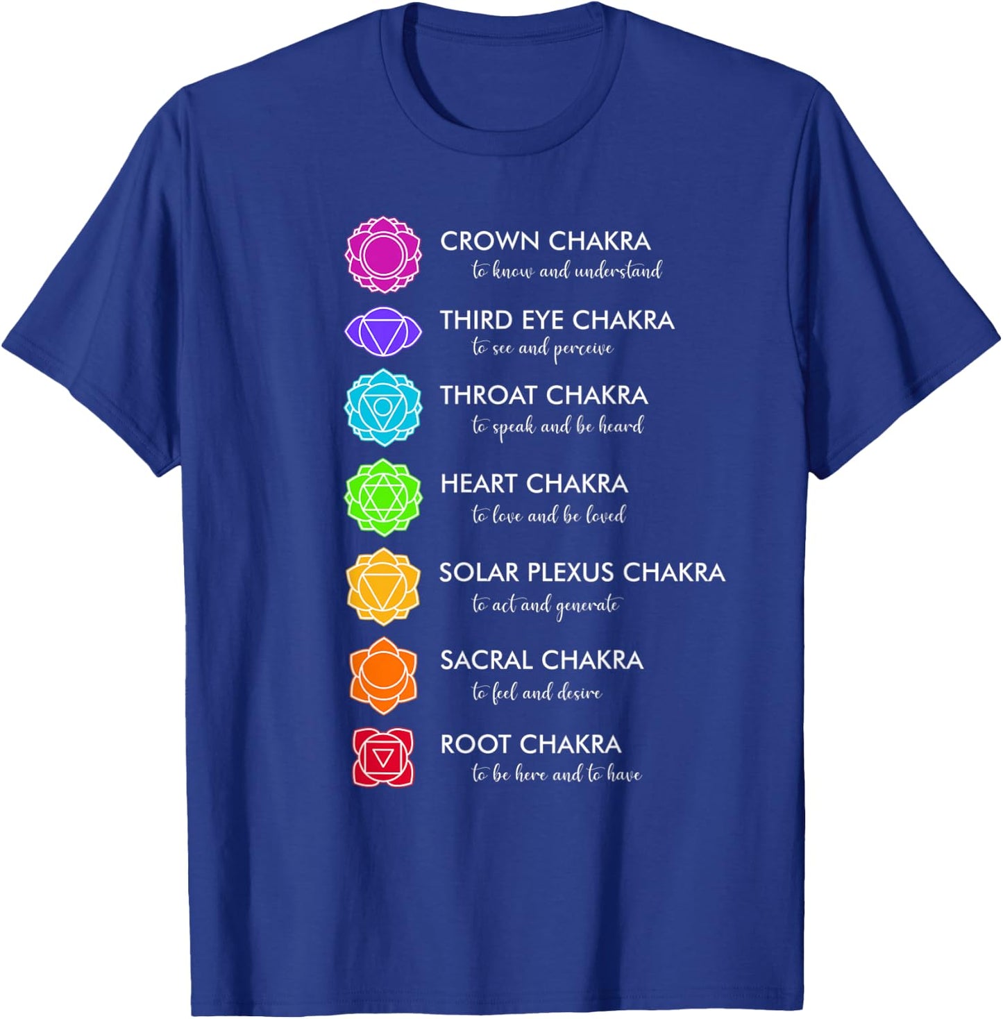 Seven Chakra Symbols T-Shirt - T-Shirt | Royal