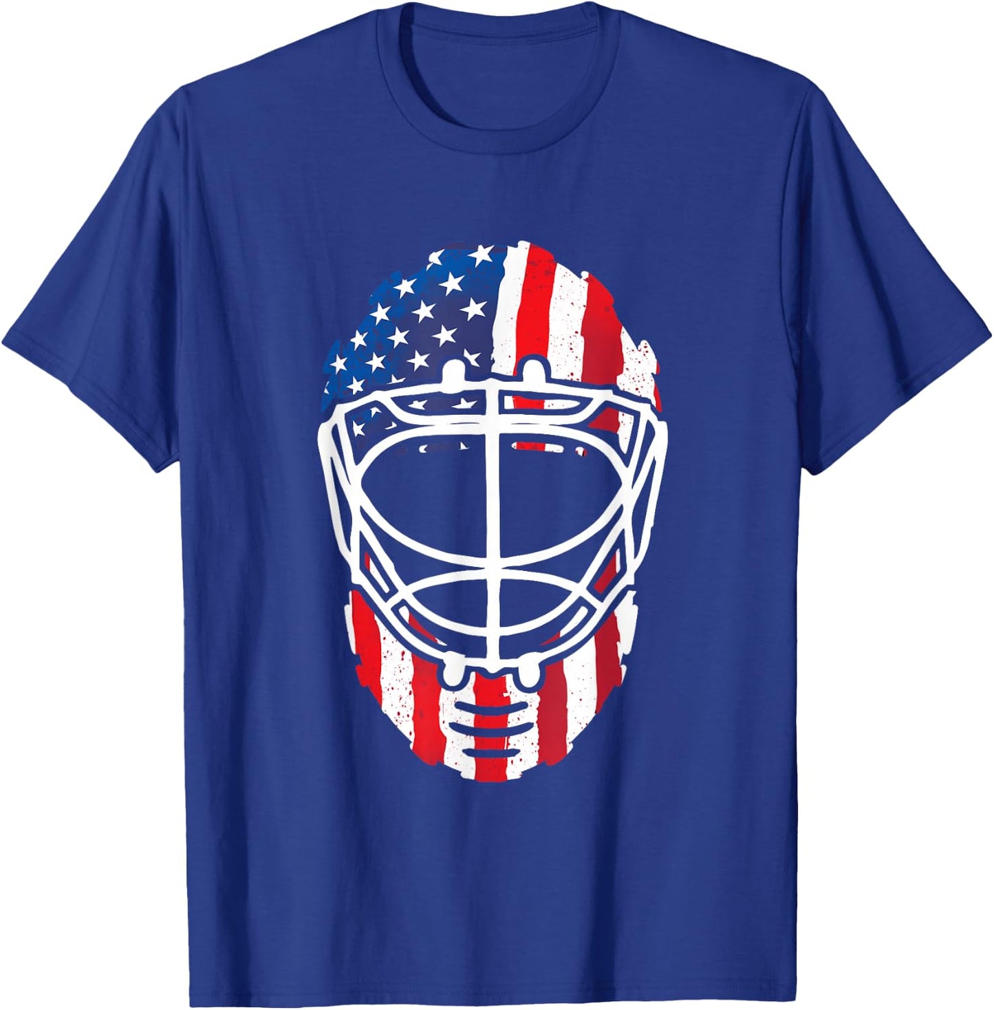 USA American Flag Vintage Hockey Goalie Mask 4th of July Men T-Shirt - T-Shirt | Royal