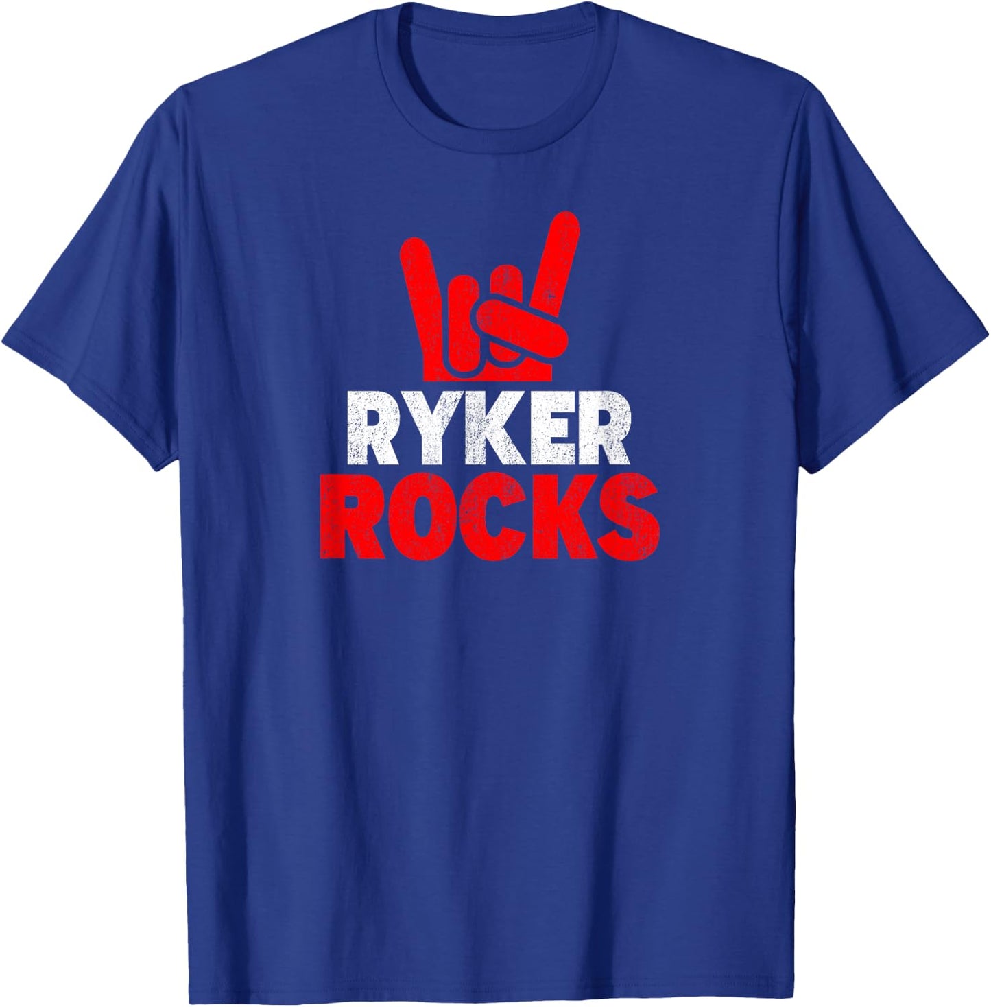 Ryker Rocks Cool First Name T-Shirt - T-Shirt | Royal