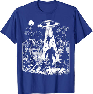 Mothman Bigfoot Dogman Alien Loch Ness All Cryptid Monsters T-Shirt - T-Shirt | Royal