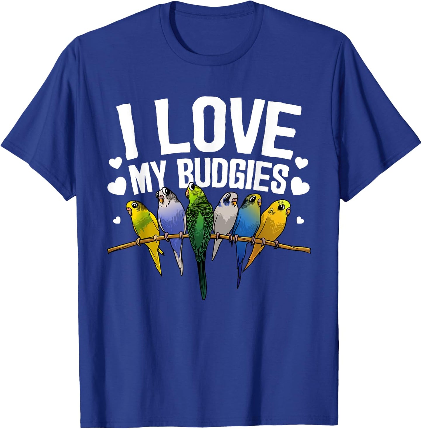 Cute Budgie Design Women Parakeet Parrot Bird Lovers T-Shirt - T-Shirt | Royal